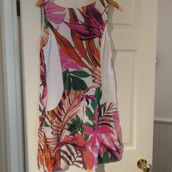 Floral Linen Sleeveless Dress - Picture 4 of 4